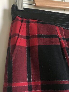 Vintage | Skirts | Vtg Del Mara Black Red Silver Plaid Woolblend Maxi ...